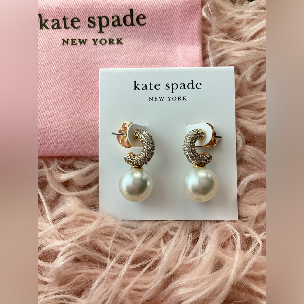 Kate spade Showtime Pavé Drop Huggies